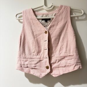 Banana Republic Pink Linen Suit Vest Women